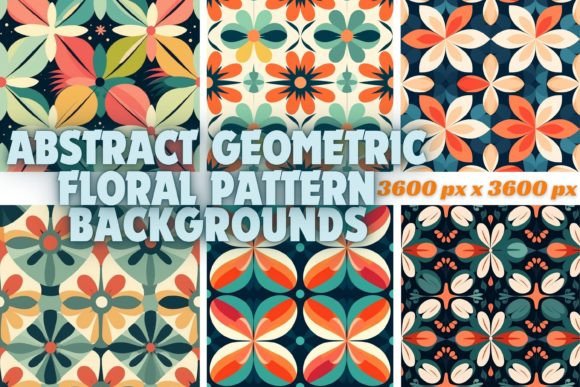 Abstract Geometric Floral Patterns