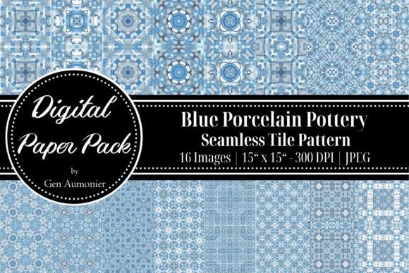Blue Porcelain Seamless Tile Patterns