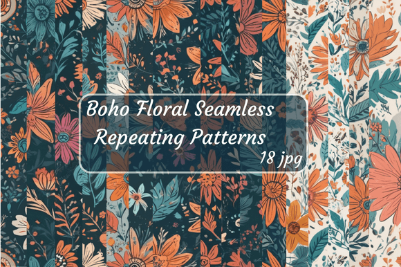 Boho Floral Seamless Repeating Patterns