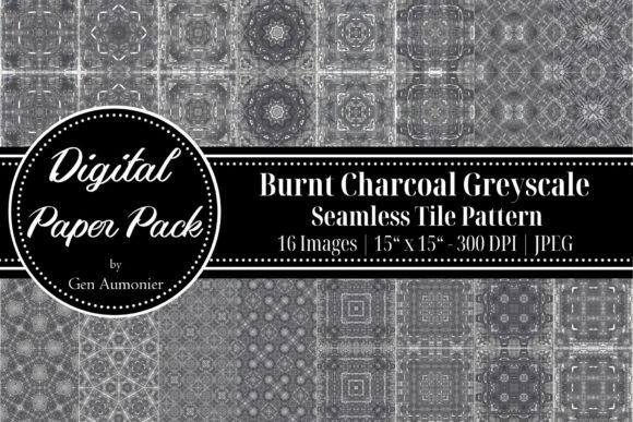 Burnt Charcoal Seamless Tile Patterns