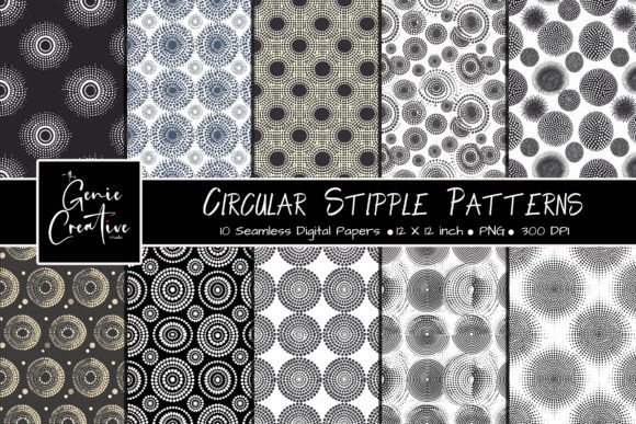 Circular Stipple Seamless Patterns Set: A Creative Resource for Designers and Makers