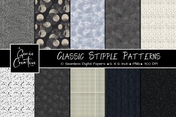 Classic Stipple Seamless Patterns Set: A Creative Resource for Designers and Makers