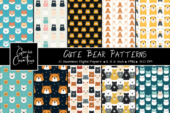 Cute Bear Seamless Patterns Set – A Versatile Tool for Creative Design