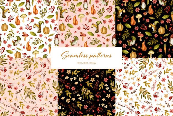 Cute Gnomes Seamless Patterns