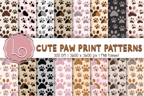 Cute Paw Print Patterns