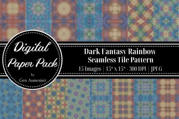 Dark Rainbow Seamless Tile Patterns