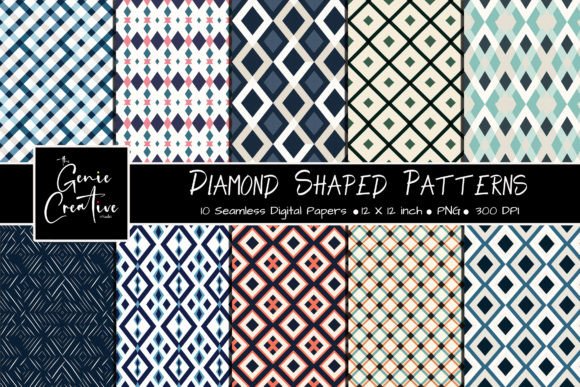 Diamond Shaped Seamless Patterns Set: A Creative Powerhouse for Modern Designers