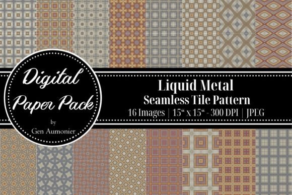 Liquid Metal Seamless Tile Patterns