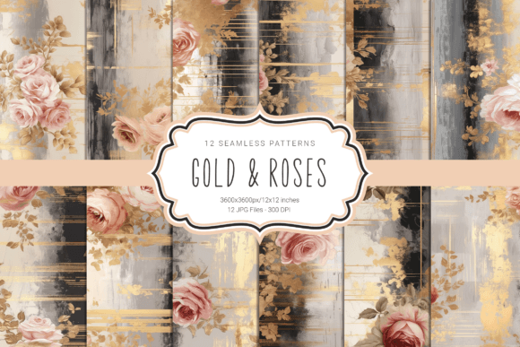 Monochromatic Roses Seamless Patterns: Elevating Design with Timeless Elegance