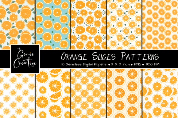Orange Slices Seamless Patterns Set: A Creative Resource for Designers and Makers