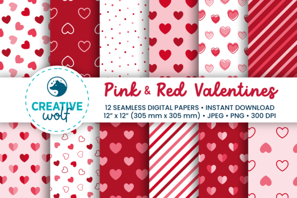 Pink and Red Valentine Seamless Patterns: A Creative Resource for Design Enthusiasts