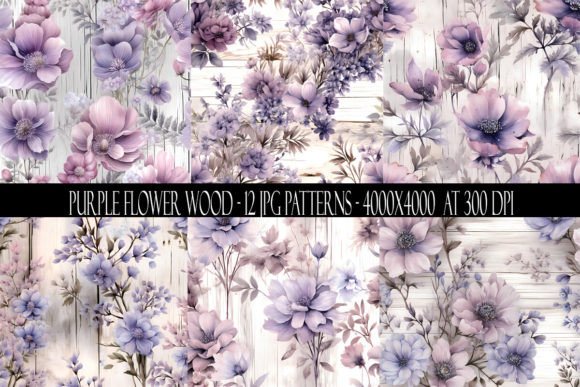 Purple Flower on Wood Patterns
