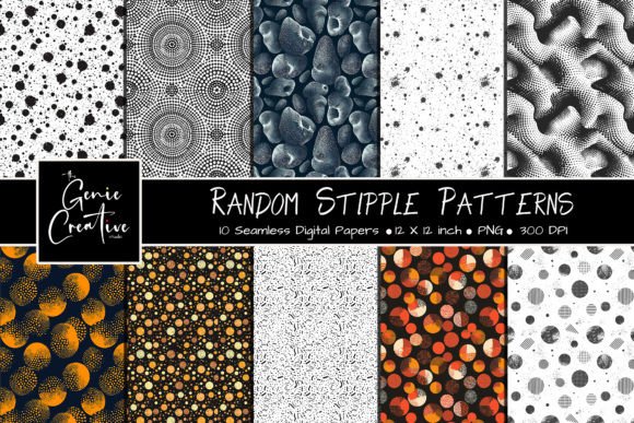 Random Stipple Seamless Patterns Set: A Creative Resource for Designers and Makers