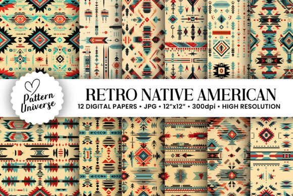Retro Native American Seamless Patterns
