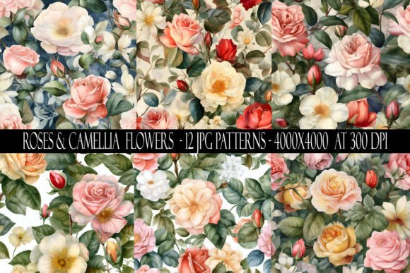 Roses and Camellias Flower Patterns: A Strategic Resource for Creativity and Branding