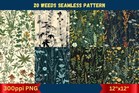 Weeds Seamless Patterns: Infusing Nature’s Wild Beauty into Your Projects